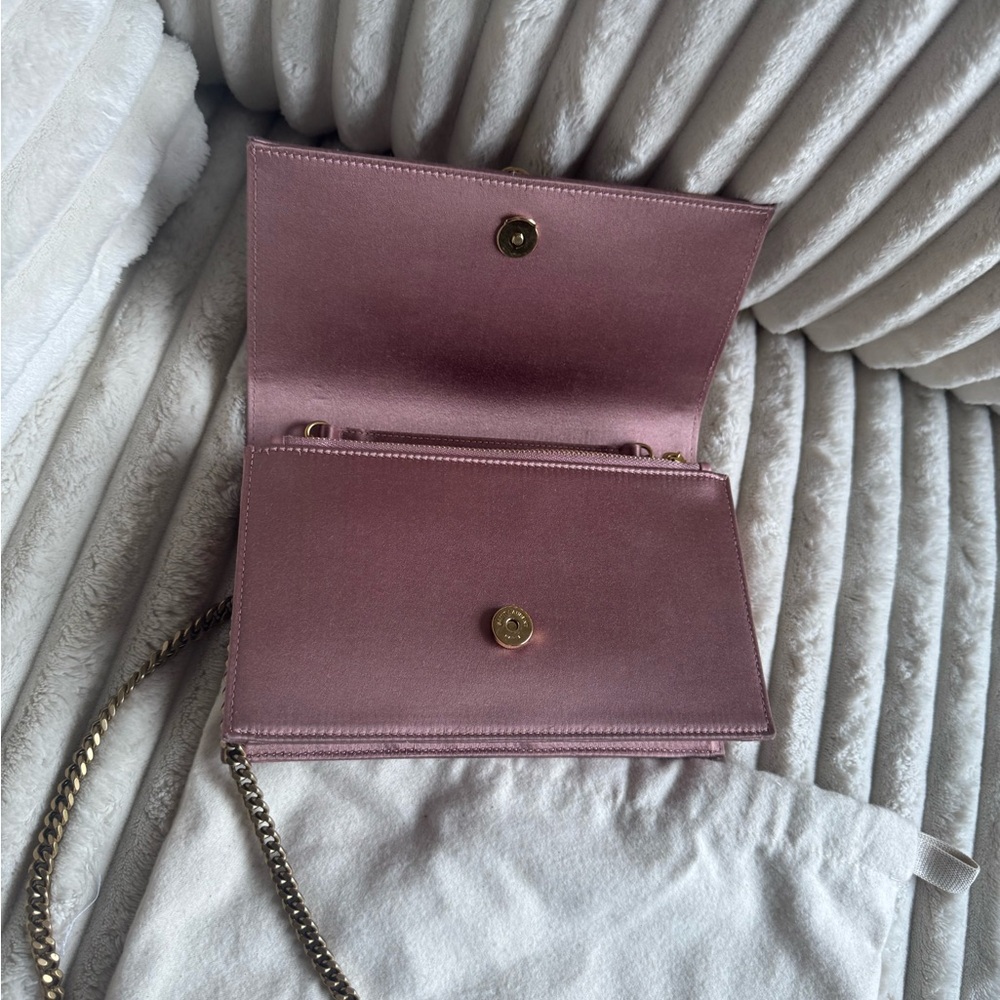 AUTHENTIC Saint Laurent YSL Kate Tassel Chain Bag Satin Dragee Pink Small NWT - Picture 4 of 16